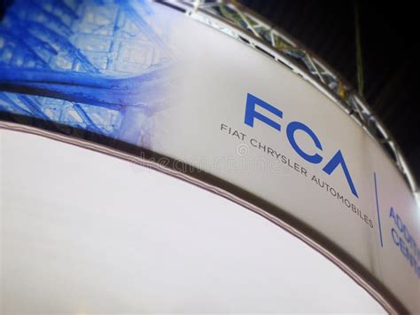 FCA Automotive Logo on Technology Fair Booth Editorial Photo - Image of ...