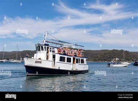 Palm Beach to Patonga boathouse group ferry, named Merinda 11, leaves ...