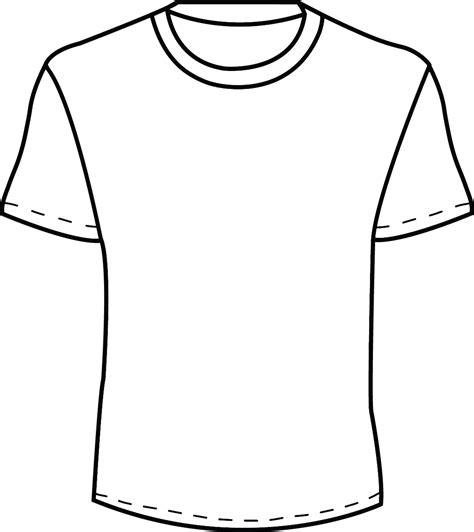 Blank T Shirt Template For Colouring - ClipArt Best