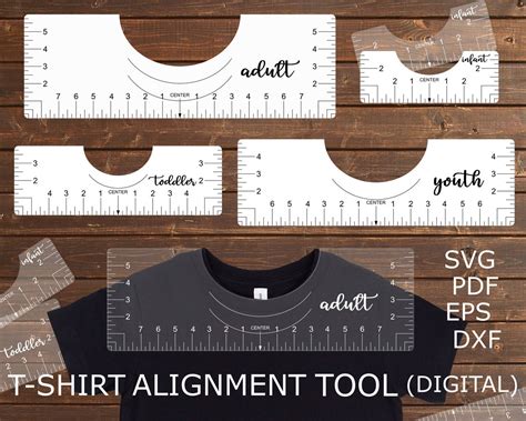 T-shirt Alignment Tool SVG Glowforge Files Printable PDF - Etsy