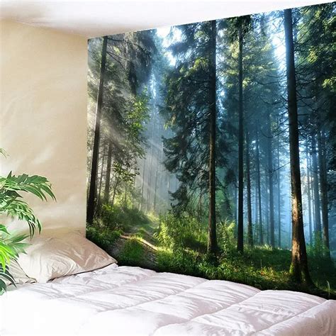 Beautiful Natural Forest Printed Large Wall Tapestry Cheap Hippie Wall Hanging Bohemian Wall ...