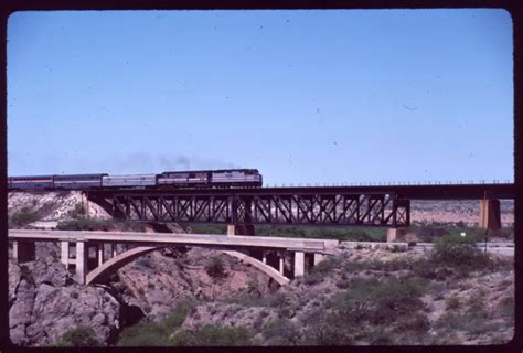 ORIGINAL RAILROAD SLIDE - AMTK Amtrak unk#+ Cienega Creek AZ 5-14-1988 ...