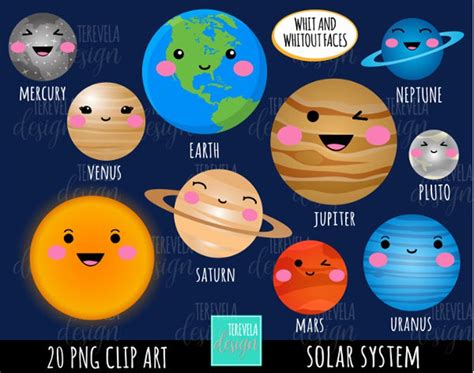 50% sale SALE SOLAR SYSTEM clipart commercial use planets | Etsy