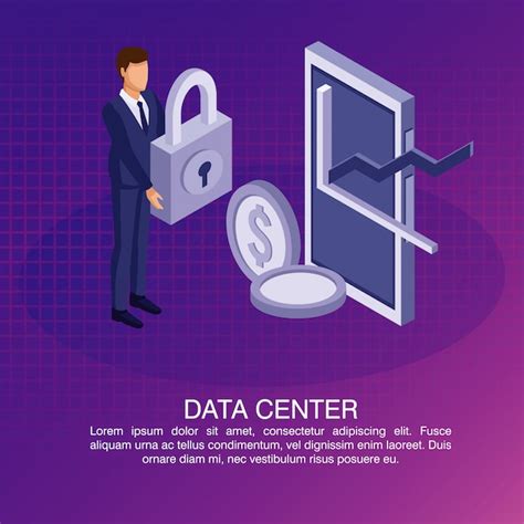 Premium Vector | Data center poster with informaton