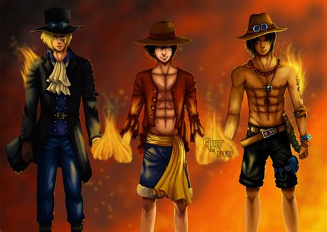 One Piece 3 Brothers - 4932x3500 Wallpaper - teahub.io