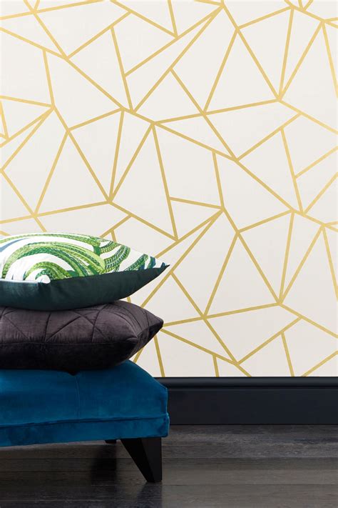 Buy Gold Detail Geometric Wallpaper from the Next UK online shop | Geometric wallpaper ...