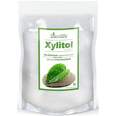 DureLife XYLITOL Sugar Substitute 5 LB Bulk Size (80 OZ) Made From 100 % Pure Birch Xylitol In ...