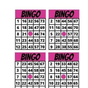 Pink/bingo Calling Cards/100 Bingo Cards/pink Bingo Cards Template/print and Play Bingo/play ...