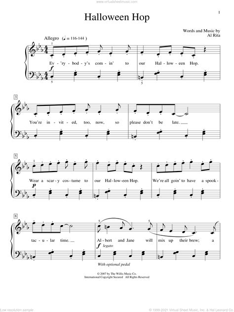 Halloween Hop sheet music for piano solo (elementary) (PDF)