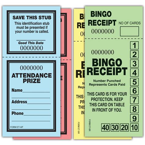 Attendance Prize Tickets & Bingo Receipts – Indiana Ticket Company