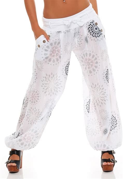 Malito Harem Pants Summer-Print Pants Aladdin Bloomers Baggy 3481 Women One Size (fits from Size ...