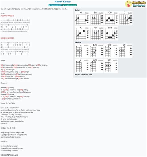 Chord: Hawak Kamay - tab, song lyric, sheet, guitar, ukulele | chords.vip