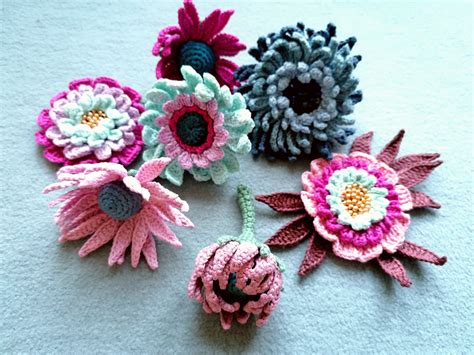 Crochet Flower Collection No1 Crochet PDF PATTERNS for 4 - Etsy UK