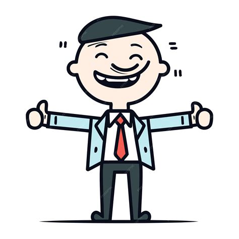 Premium Vector | Smiling businessman with thumbs up vector illustration in cartoon style