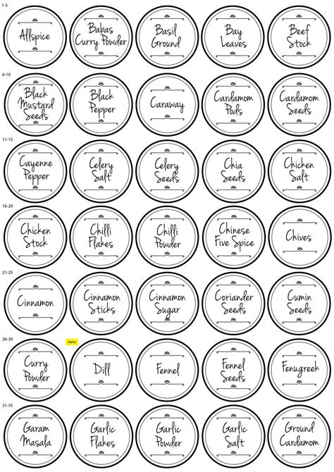 Spice Jar Label Packs - Daisy - White | Spice jar labels, Jar labels, Pantry labels printable