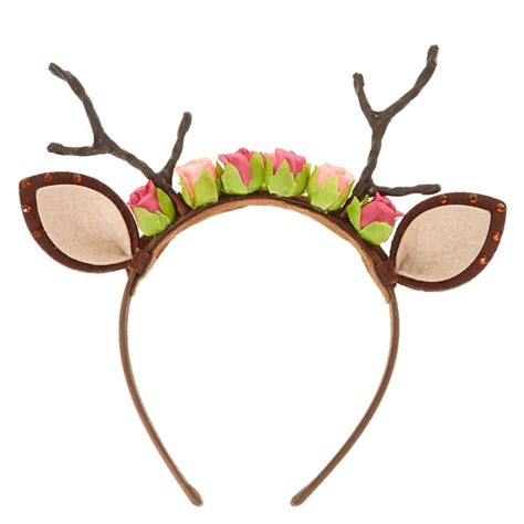 Deer Antlers and Roses Headband | Claire's US