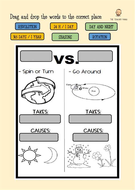 Rotation And Revolution Worksheet