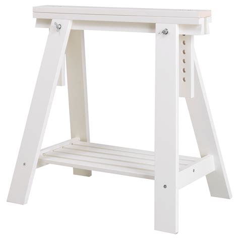 FINNVARD white, Trestle with shelf, 70x71/93 cm - IKEA | Ikea trestle table, Ikea table tops, Ikea