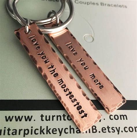 Couples Keychain Personalized Keychain for Couples Copper - Etsy ...