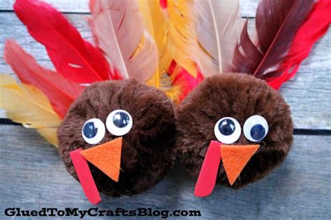 Pom Pom & Craft Feather Turkey Craft