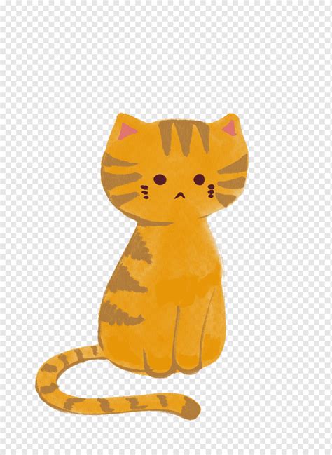 Watercolor, Cat, Kitten, Orange Cat, Pet, Animal, Kitty, Cute, Adorable, Cartoon, png | PNGWing