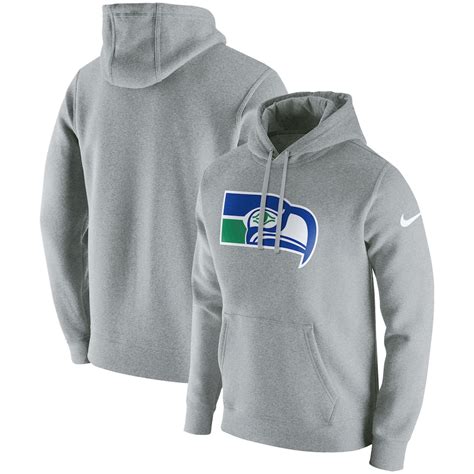 Men's Nike Heather Gray Seattle Seahawks Fan Gear Club Throwback ...