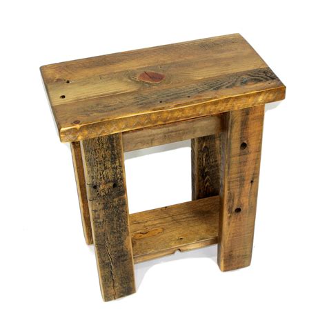 Small Reclaimed Wood End Table | Four Corner Furniture | Bozeman MT