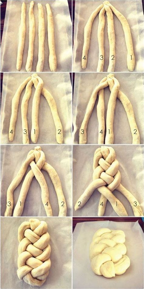 How to braid 4 strand challah | Homemade pastries, Yummy food, Bread recipes homemade