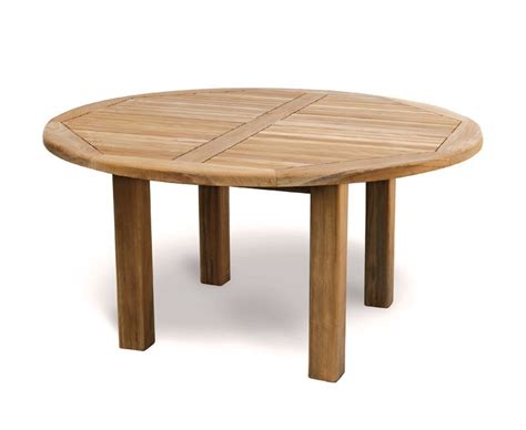 Titan NEW Teak 5ft Round Wooden Garden Table - 150cm
