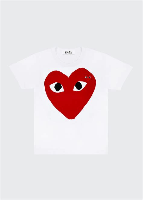 Comme Des Garçons Play Original White Heart Logo T-shirt | ModeSens