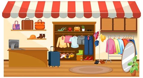 Premium Vector | Fashion clothes store background