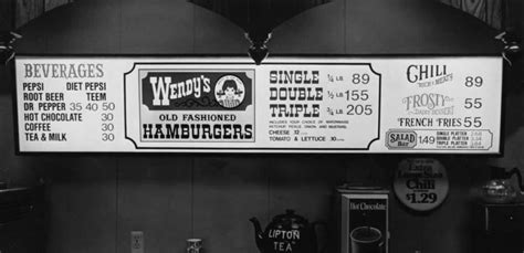 Wendy’s menu board from 1979 : VintageMenus