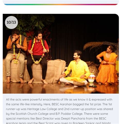 The Telegraph-Edugraph coverage of the Inter-College Theatre Festival held on the campus - BESC ...