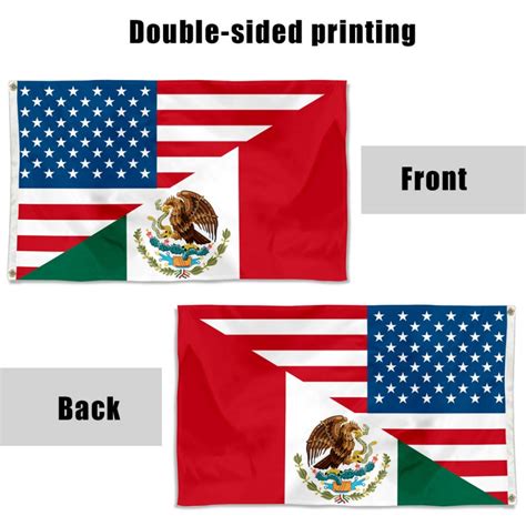 USA Mexico American Mexican Combination flag