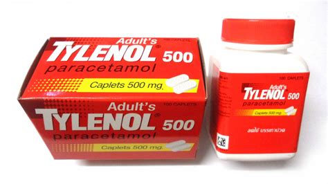 Tylenol Paracetamol 500Mg. Adult 100 Caplets pain relief Fever, Headache Reduce