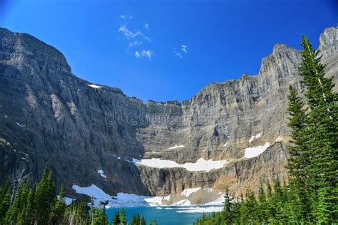 Iceberg Lake, Glacier National Park Stock Image - Image of cliff, park ...