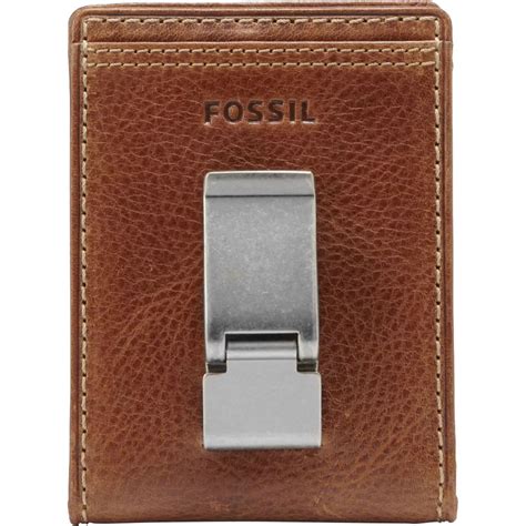 Fossil Men's Leather Quinn Money Clip Bifold Wallet | IQS Executive