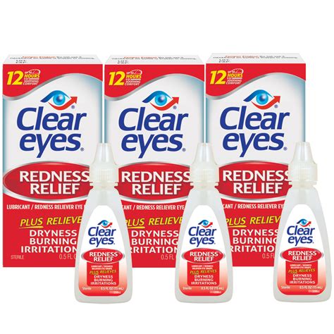 Clear Eyes Redness Relief Eye Drops, 0.5 FL OZ, 3 Pack - Walmart.com - Walmart.com