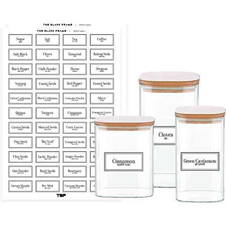 Mahaveer Stickers Kitchen Containers/Pantry Self Adhesive Labels/Stickers | Tamil/English Names ...