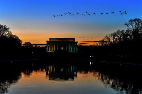 Sunset At The Reflecting Pool by The Washington Post