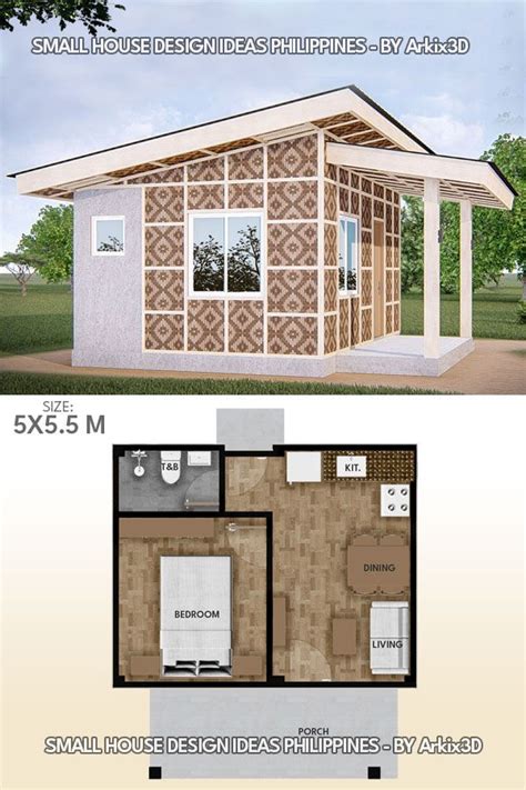 1 Bedroom Small House Amakan Version Small house floor plans Small