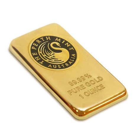 1 oz P erth M int Gold Bar - Minted Bar in Certicard (Bulk price. 5oz or more) - Gold Survival Guide