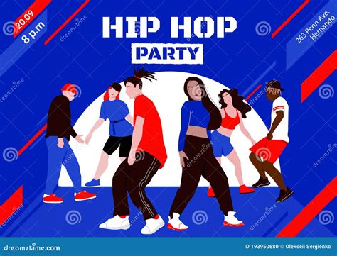 Hip-hop Party Street Dances Like Turfing, Krump, Jazz-funk. Print-ready Poster Template. Hobby ...
