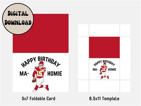 Patrick Mahomes Birthday Card Greeting Kansas City Chiefs Funny Cartoon ...