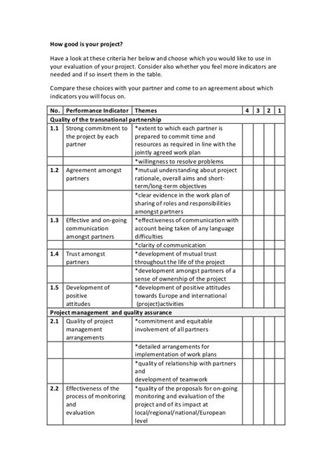 Evaluation Criteria