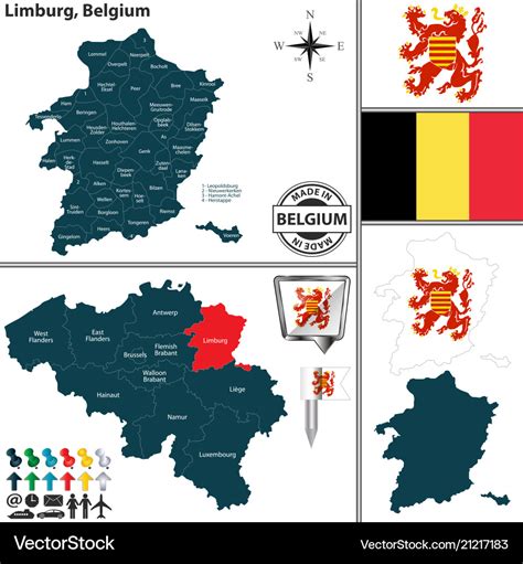 Map limburg belgium Royalty Free Vector Image - VectorStock