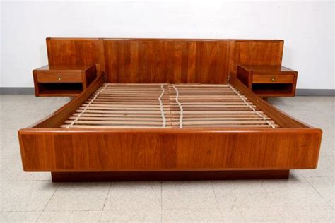 Danish Modern QUEEN Platform Teak Wood Bed w/ Floating by midcmad ...