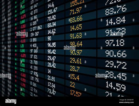 Stock exchange board display. Market indexes, graph, charts. Global ...