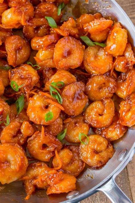 Skinny Chinese Orange Shrimp made with honey orange sauce that's crispy and delicious with added ...