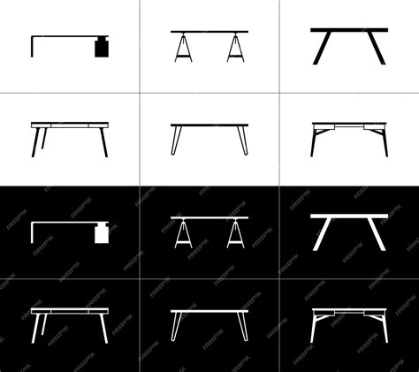 Premium Vector | Table icons set vector illustration isolated on white and black background